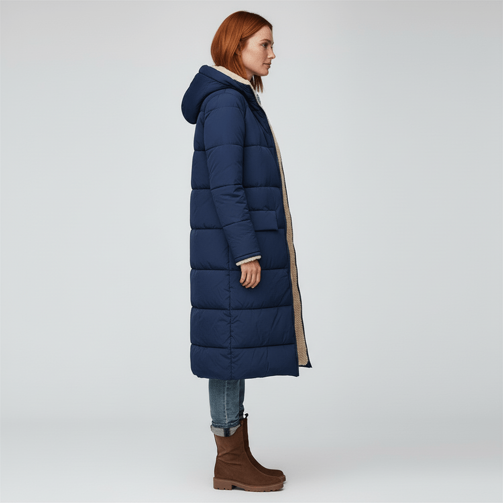 Dames winterjas, lange gewatteerde puffer coat. Modieus en warm, een must-have voor casual looks.