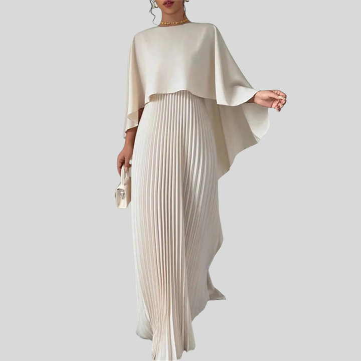 Stijlvolle vleermuismouw van de elegante lange avondjurk 'Amelie' voor dames, ideaal voor feesten. (107 chars)
