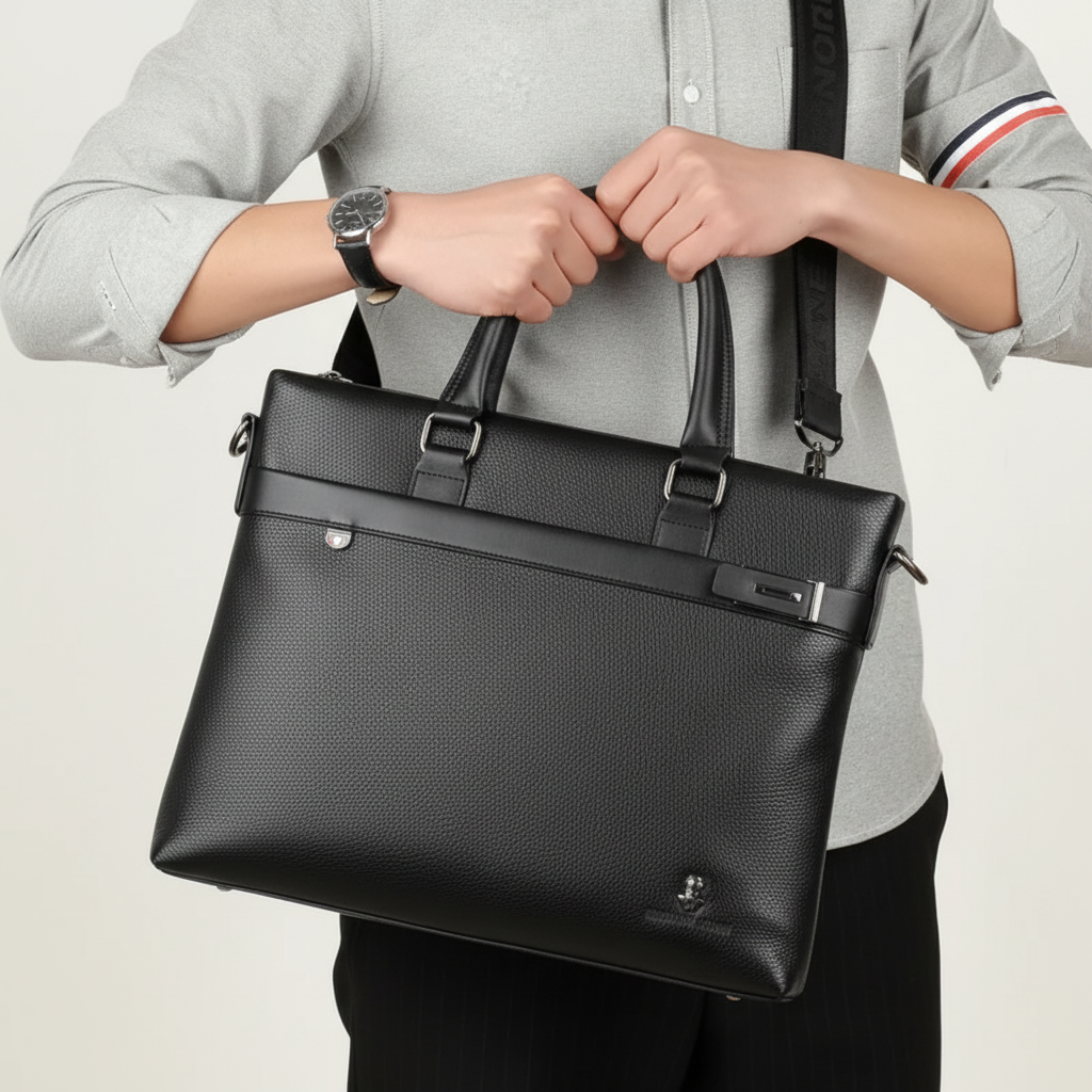 Zakelijke werktas unisex van duurzaam PU leer voor kantoor en reizen. Perfecte bescherming voor uw laptop.
