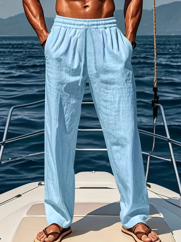 Comfortabele heren smart-casual broek Luke met ruime pasvorm voor lente en zomer. Ademend en stijlvol design.