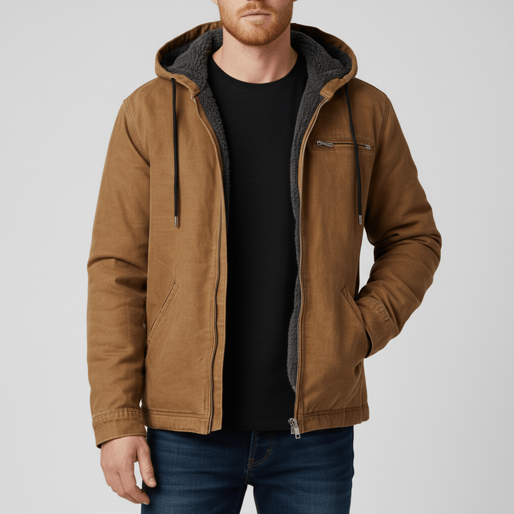Veelzijdig heren vest met capuchon, geschikt als casual jas of bovenkleding voor dagelijks comfort.