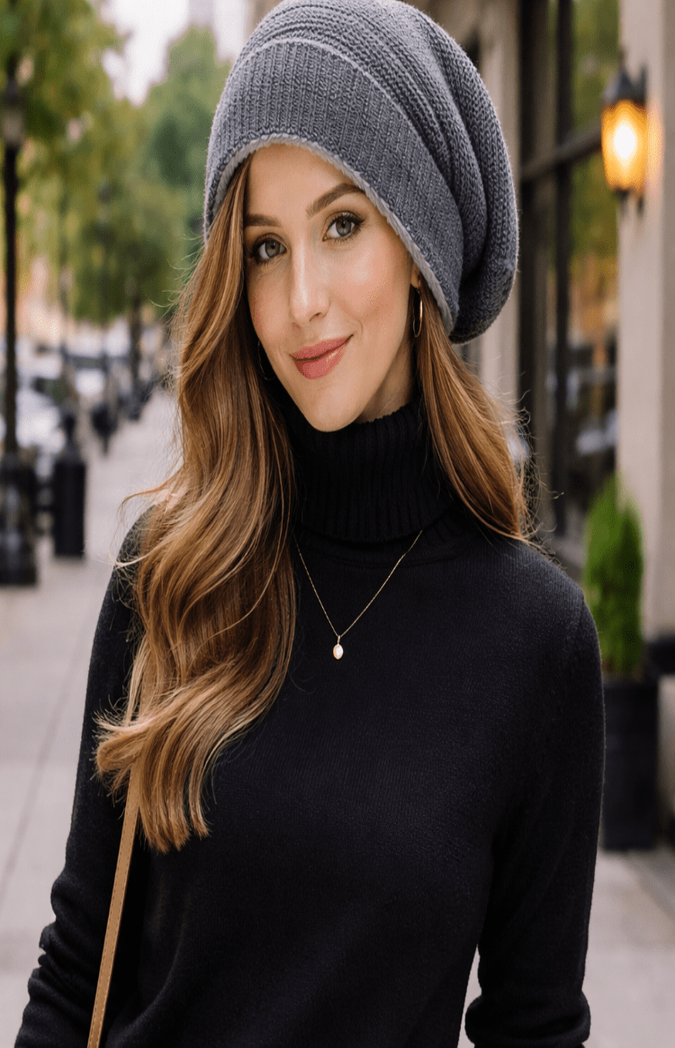 Unisex nonchalante gebreide slouchy muts, perfect voor winter en herfst, een warm hoofddeksel.