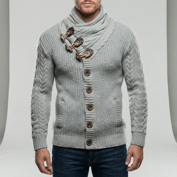 Nicholas chunky knit herencardigan, dik gebreid vest voor een warme en trendy casual look.