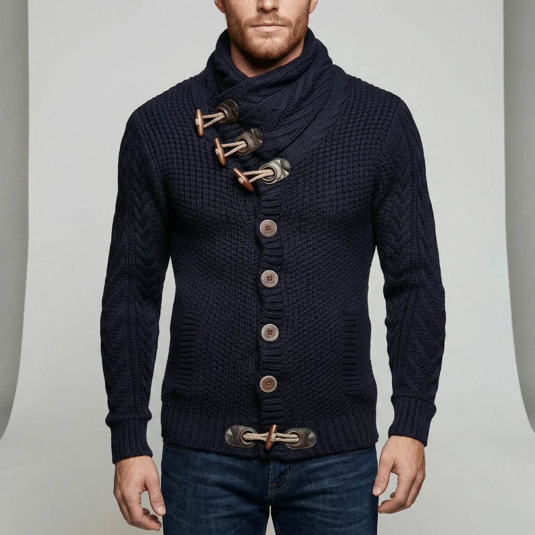 Trendy grofgebreide herentrui/vest Nicholas, warme en modieuze keuze voor de herfst en winter.