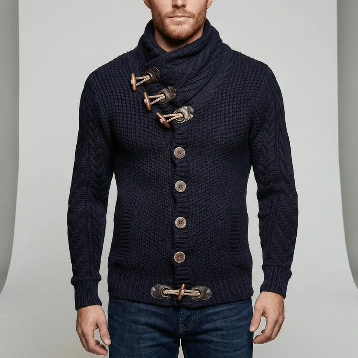 Trendy grofgebreide herentrui/vest Nicholas, warme en modieuze keuze voor de herfst en winter.