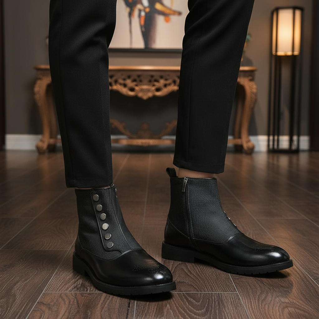 Stijlvolle Julius herenlaarzen van bruin leer, perfect voor elegantie en comfort in herfst en winter.