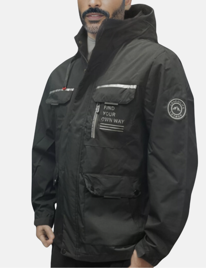 Heren waterdichte parka jas: Donkerblauwe winterjas, warm en stijlvol, ideaal voor koude dagen.