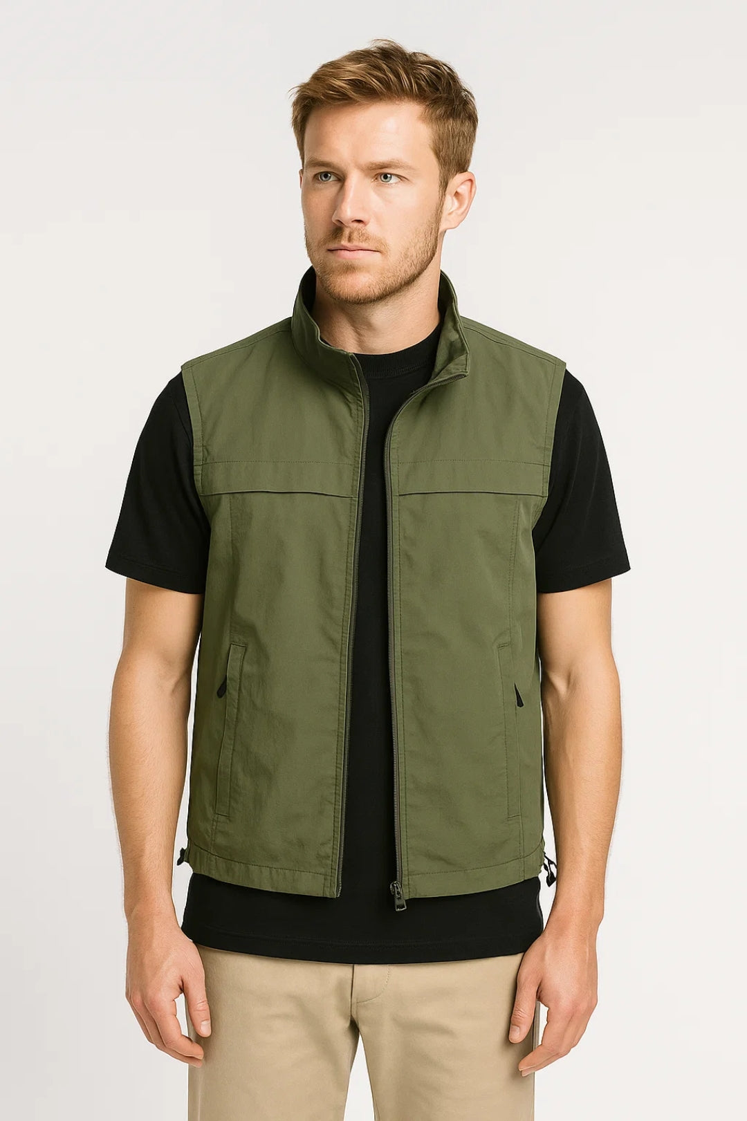 Heren lichte mouwloze tussenlaag Zachary, ideaal als sportvest of buitenkleding voor actieve mannen.