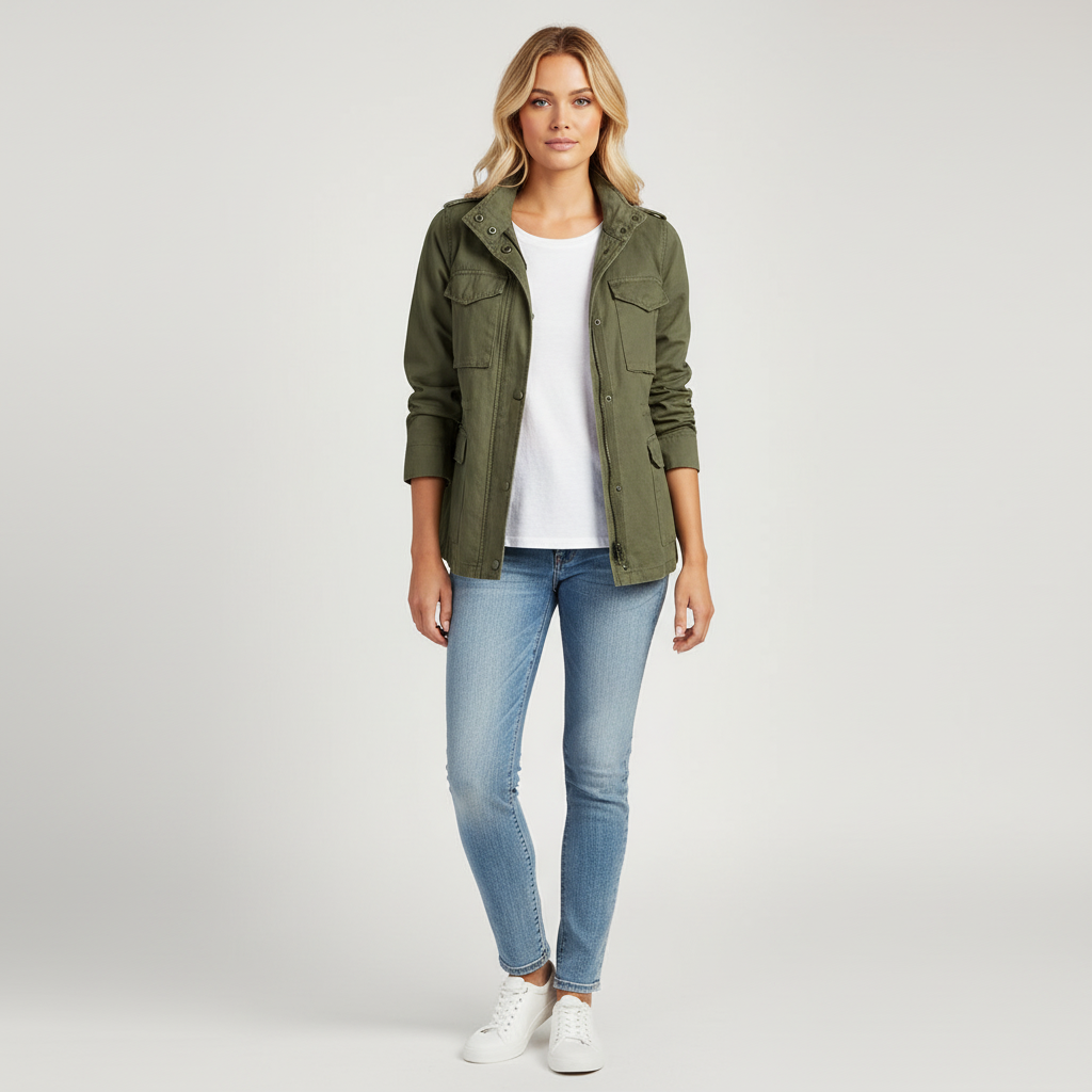 Veelzijdige Julia overgangsjas voor dames, stijlvol en comfortabel. Ideale lichte jas voor casual lente- en herfstlooks.