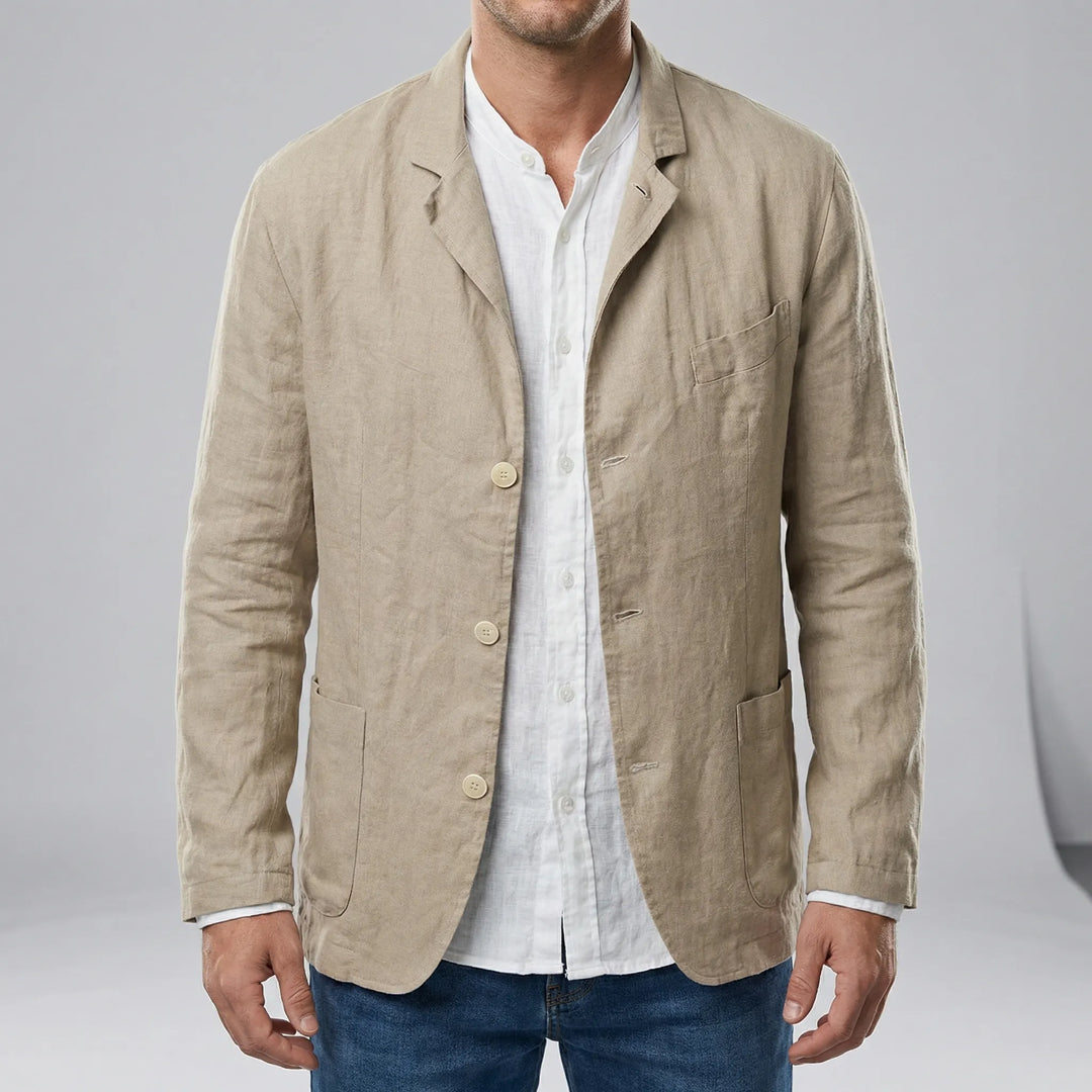 Moderne heren casual jas Ashton, lichtgewicht met knoopsluiting. Comfortabele losse pasvorm voor vrijetijdskleding.