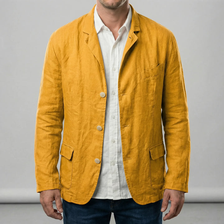 Mannen lichte casual jas met knoopsluiting en lange mouwen. Ideaal voor een relaxte, moderne uitstraling.