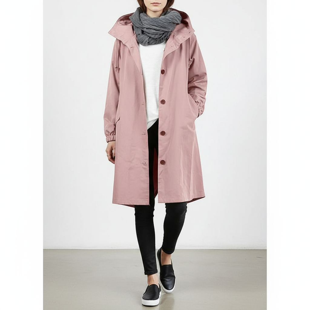 Lichtgewicht oversized regenjas voor dames, ideaal als reisjas en buitenjas.
