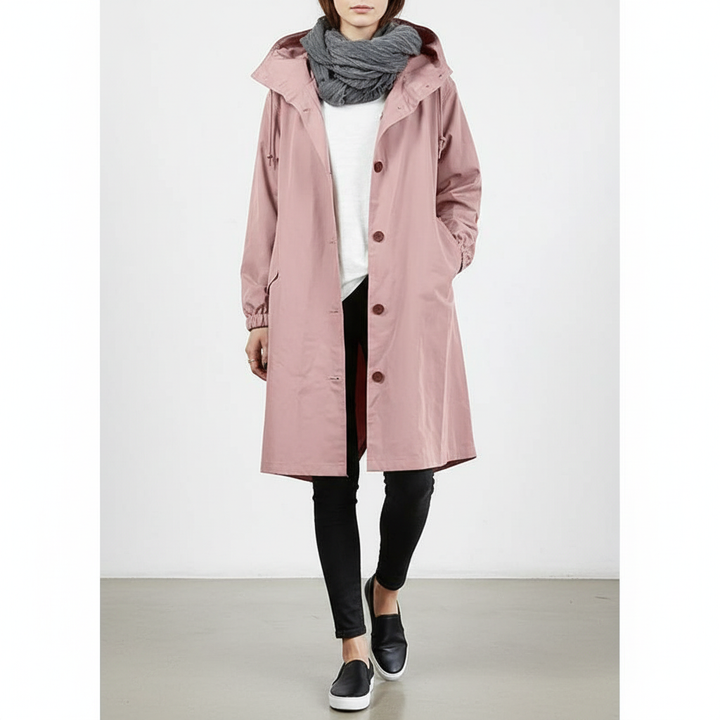 Lichtgewicht oversized regenjas voor dames, ideaal als reisjas en buitenjas.