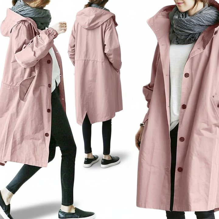 Oversized lichtgewicht regenjas Ruth, beschermend en modieus voor dames.