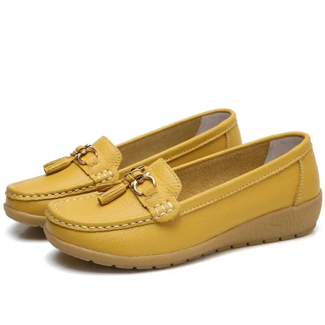 Modieuze Gemma mocassins, dames platte schoenen met voetondersteuning en antislip, veelzijdig.