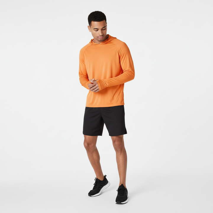 Heren hoodie met zonbescherming, ademend, sneldrogend en comfortabel voor alle buitenactiviteiten.