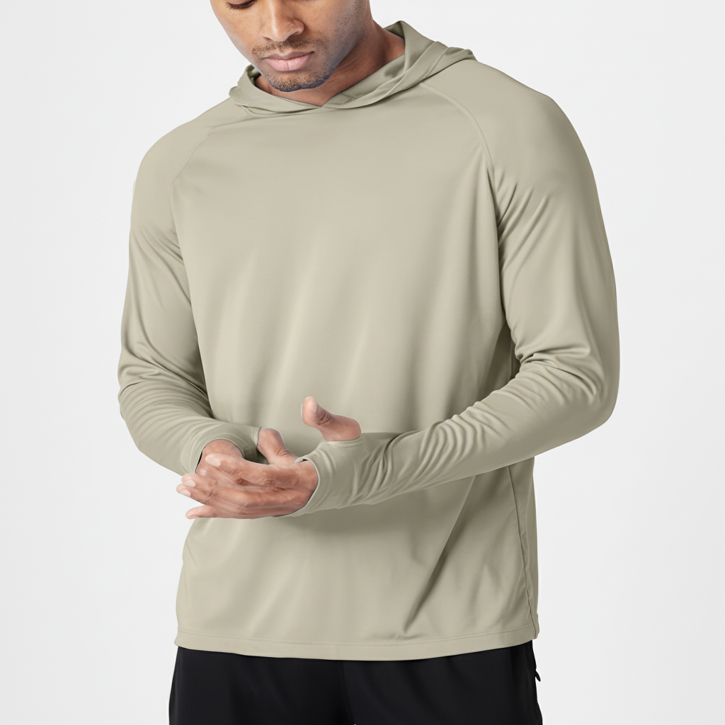Heren UV-beschermende sportkleding, een ademende en comfortabele hoodie voor buitensport.