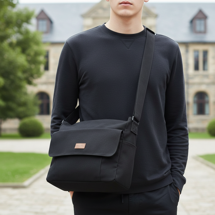 Lichte canvas damesschoudertas met veel vakken, ideaal als ruime dagelijkse tote tas. Modern en praktisch.
