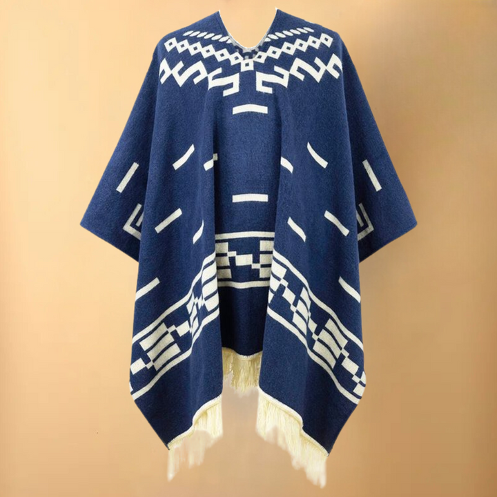 Modieuze herenponcho Kael. Warm, stijlvol en comfortabel one-size kledingstuk voor mannen.