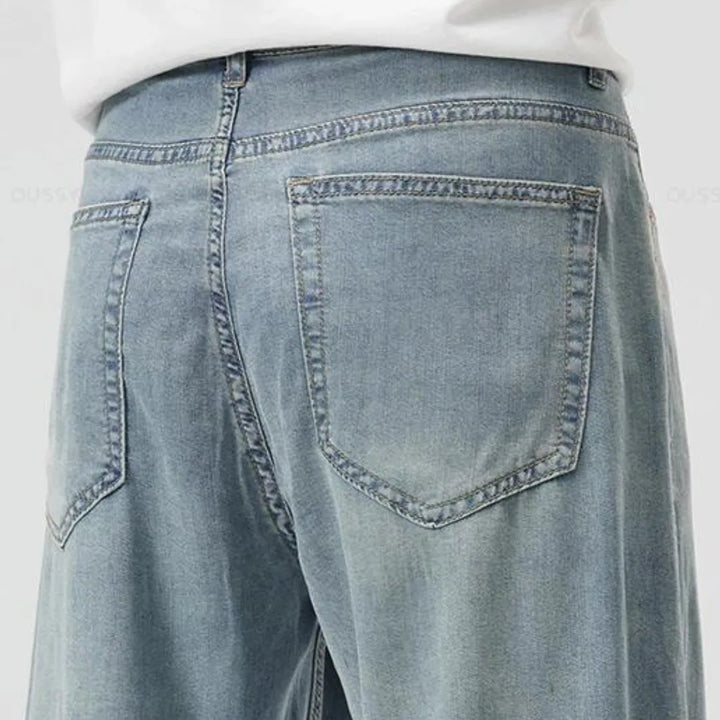 Casual heren jeans met rechte pasvorm, veelzijdig voor elke dag en zomer. Comfortabele straight fit spijkerbroek.