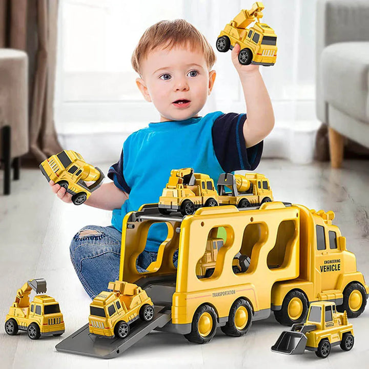 Leuke interactieve speelgoed vrachtwagen voor kinderen, met levendige lichten en geluiden voor uren speelplezier.