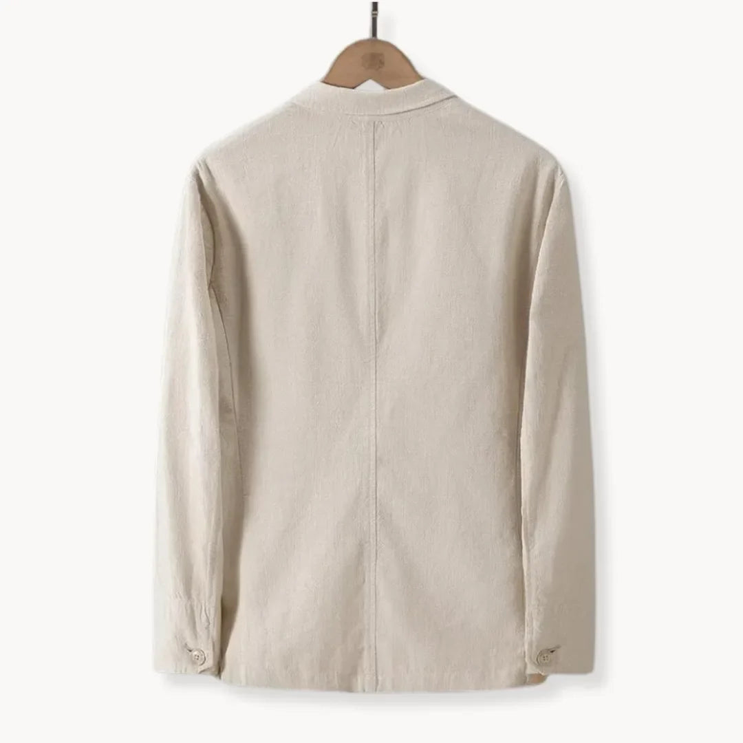 Lichtgewicht linnen herenblazer, perfect ademend voor stijlvolle zakelijke of smartcasual zomer looks.