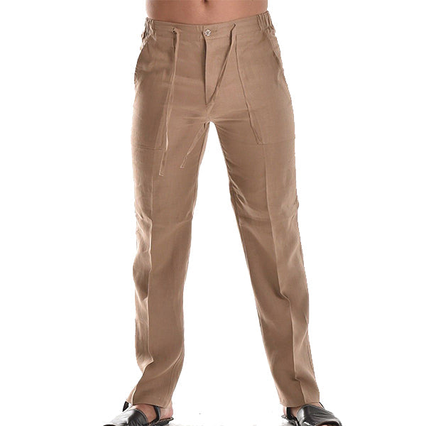 Ademende heren linnenbroek, perfect als casual zomerbroek voor comfort en stijl tijdens vakanties.