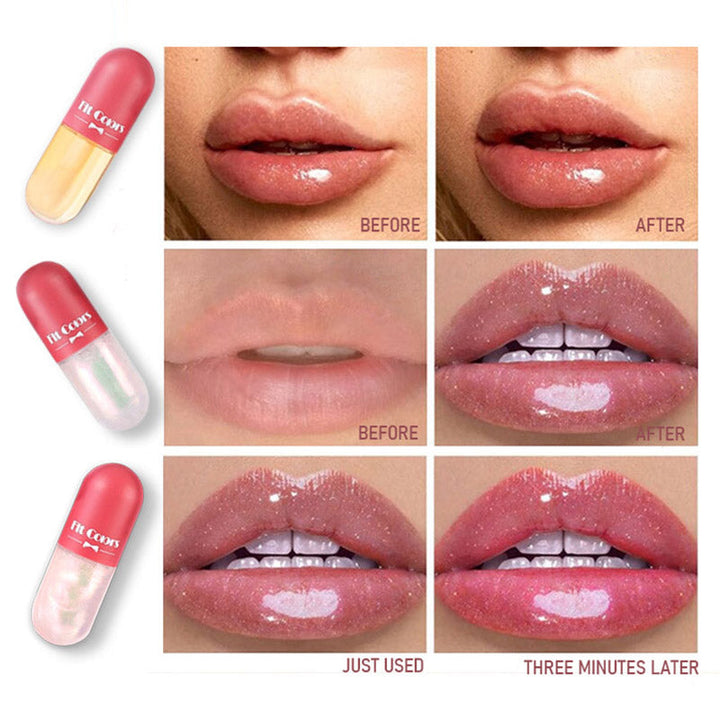 Glanzende & hydraterende dames mini lipgloss capsule. Essentiële lipverzorging cosmetica.