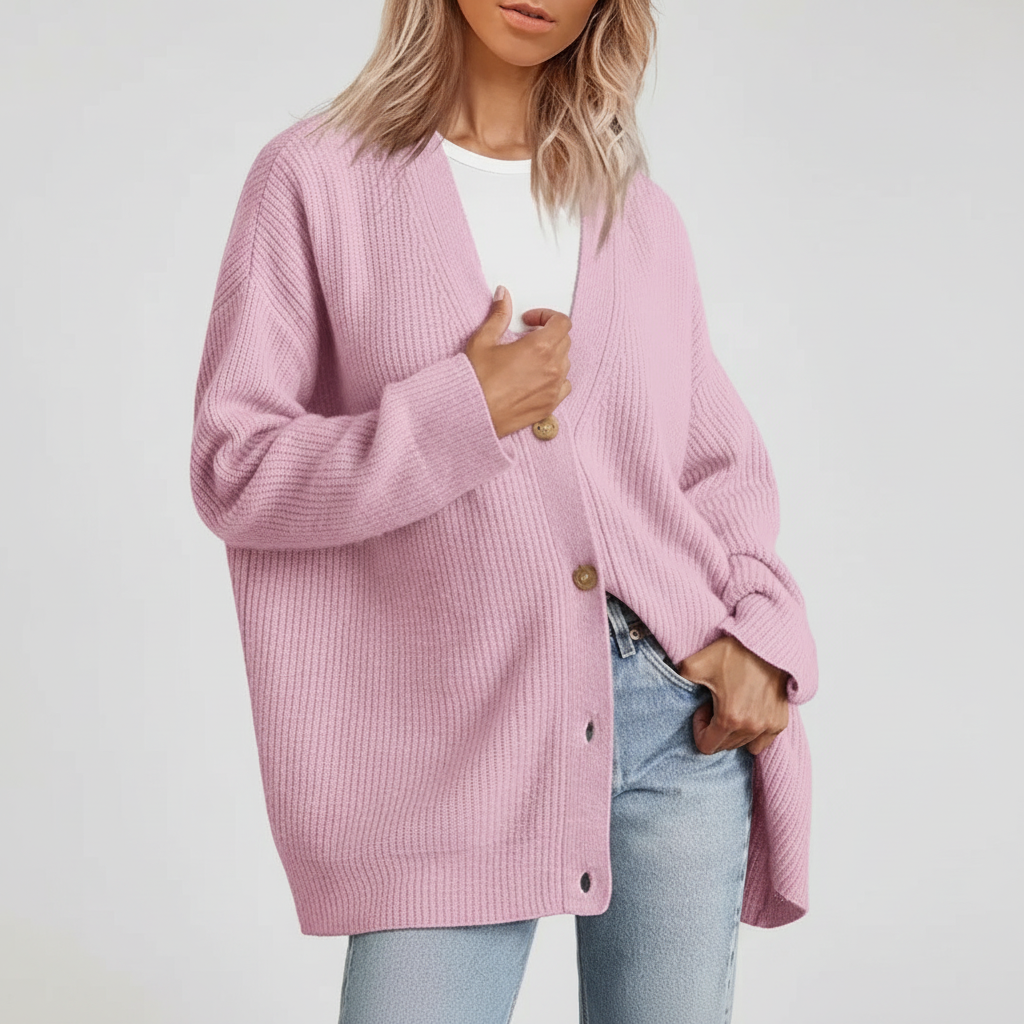 Dames kasjmier vest met diepe V-hals, losse pasvorm, elegant voor diverse gelegenheden.