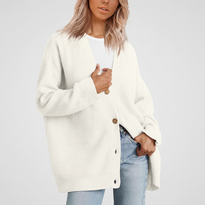 Comfortabel dames kasjmier vest Alina, diepe V-hals, losse pasvorm, veelzijdig en stijlvol.