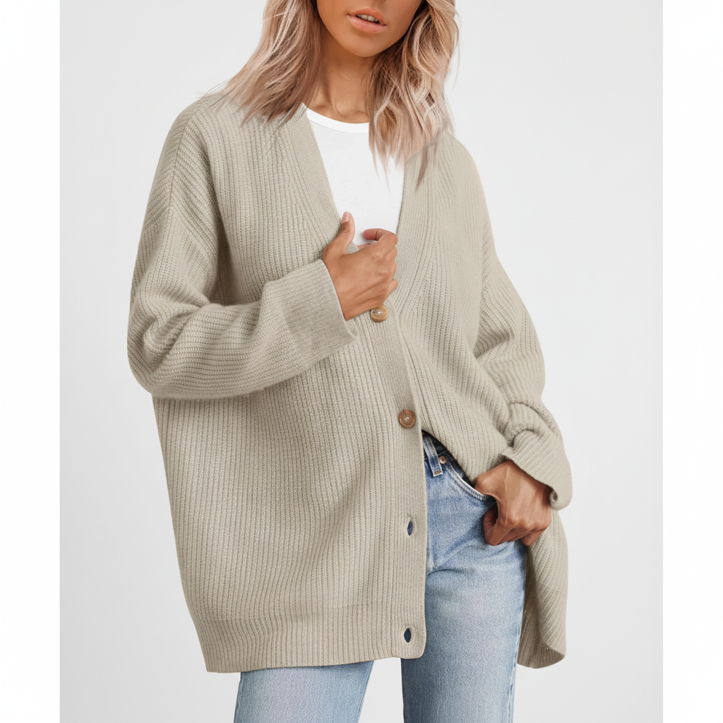 Luxe dames kasjmier vest Alina, diepe V-hals, losse pasvorm, casual chic voor dagelijks gebruik.