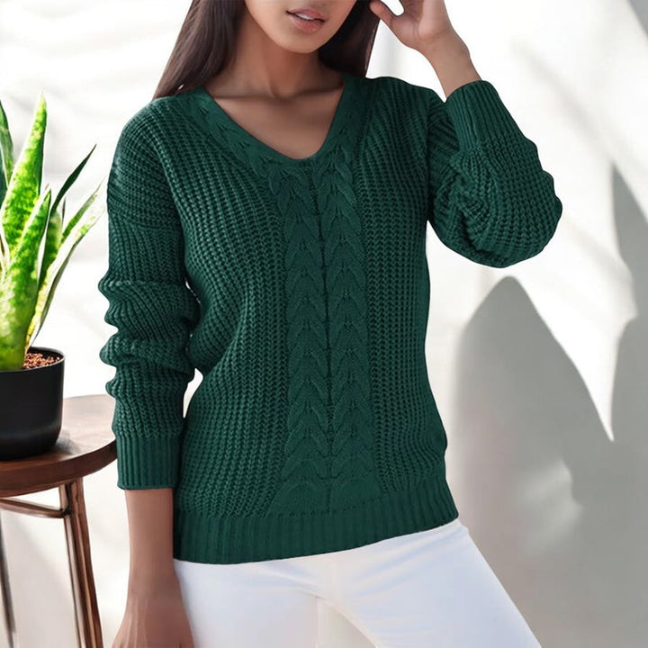 Zachte gebreide damestrui met lange mouwen, losvallend, ideaal voor comfort in herfst en winter.