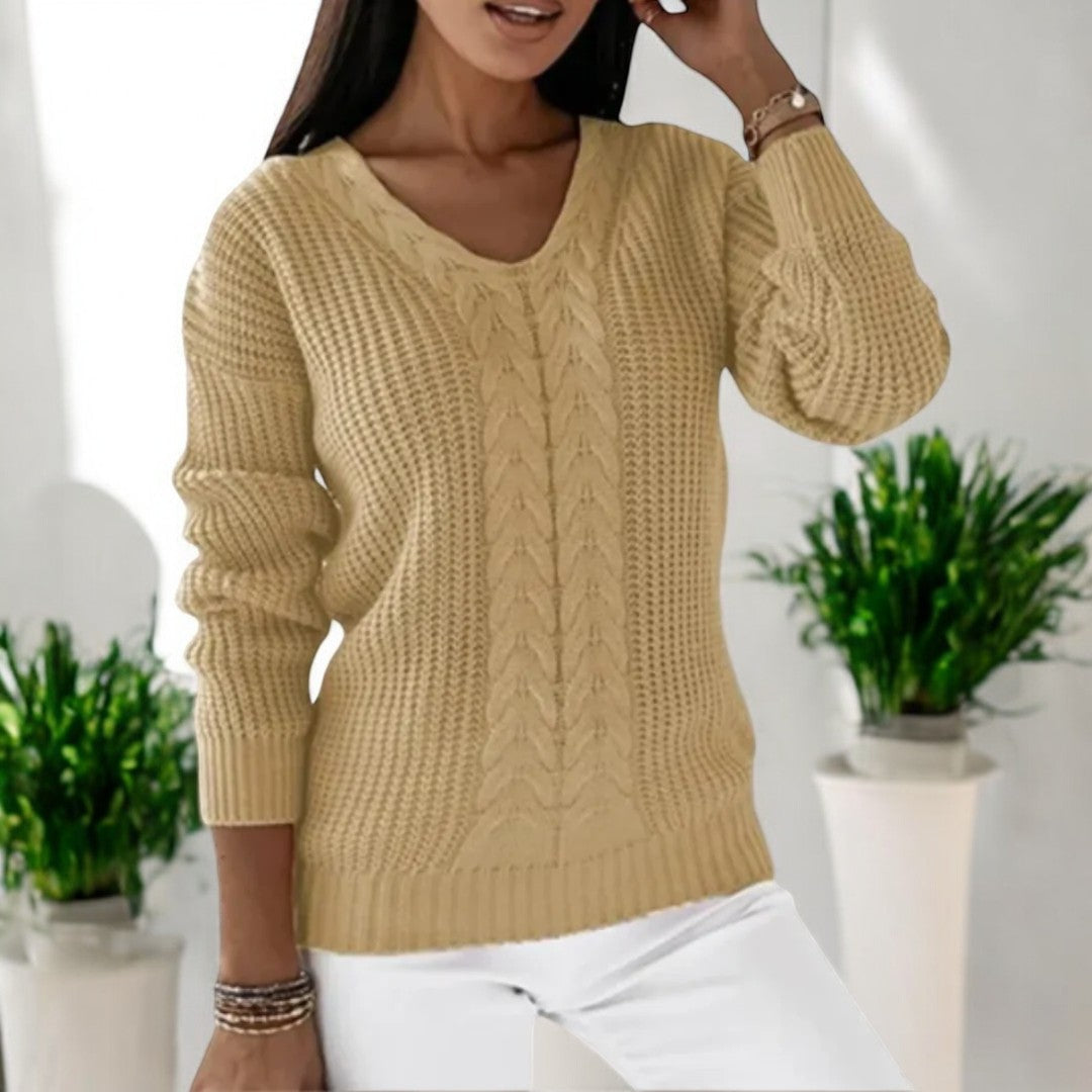 Comfortabele dames trui voor winter & herfst, losse pasvorm, lange mouwen, warm gebreid.