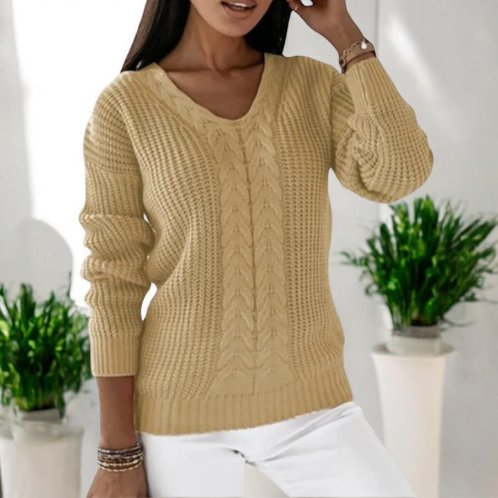 Comfortabele dames trui voor winter & herfst, losse pasvorm, lange mouwen, warm gebreid.