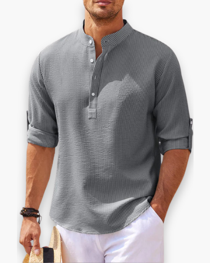 Luchtig heren zomeroverhemd, comfortabel en modieus, perfect voor een casual zomerlook.