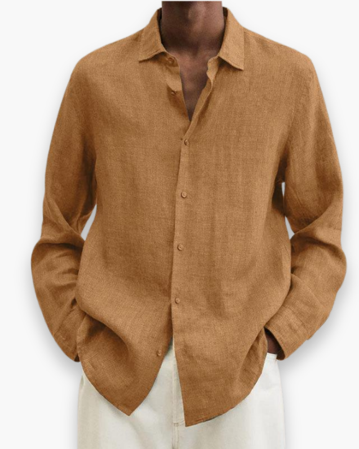 Ademend en comfortabel heren overhemd. Casual stijl, perfect voor warme zomerdagen en herenmode.