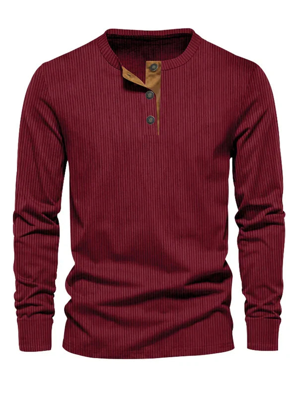 Veelzijdig heren gestreept longsleeve slim fit shirt, comfortabel en modieus voor elke gelegenheid.