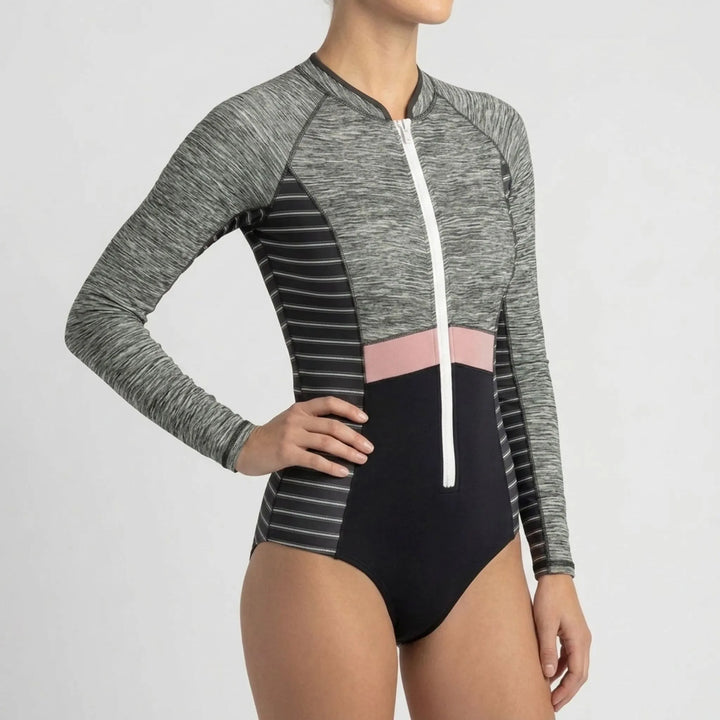 Praktisch dames badpak lange mouwen voor zonbescherming, een must-have voor elke zomerdag.