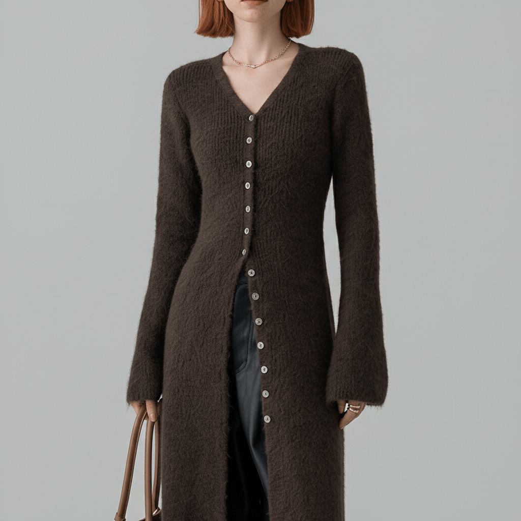 Dames longline cardigan met knoopsluiting, een must-have voor een comfortabele chique look.