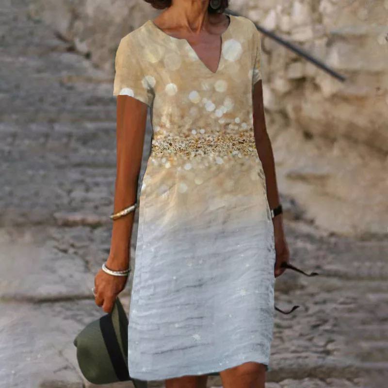 Elegante dames zomerjurk met levendige bloemen, een veelzijdige midi jurk voor elke gelegenheid.