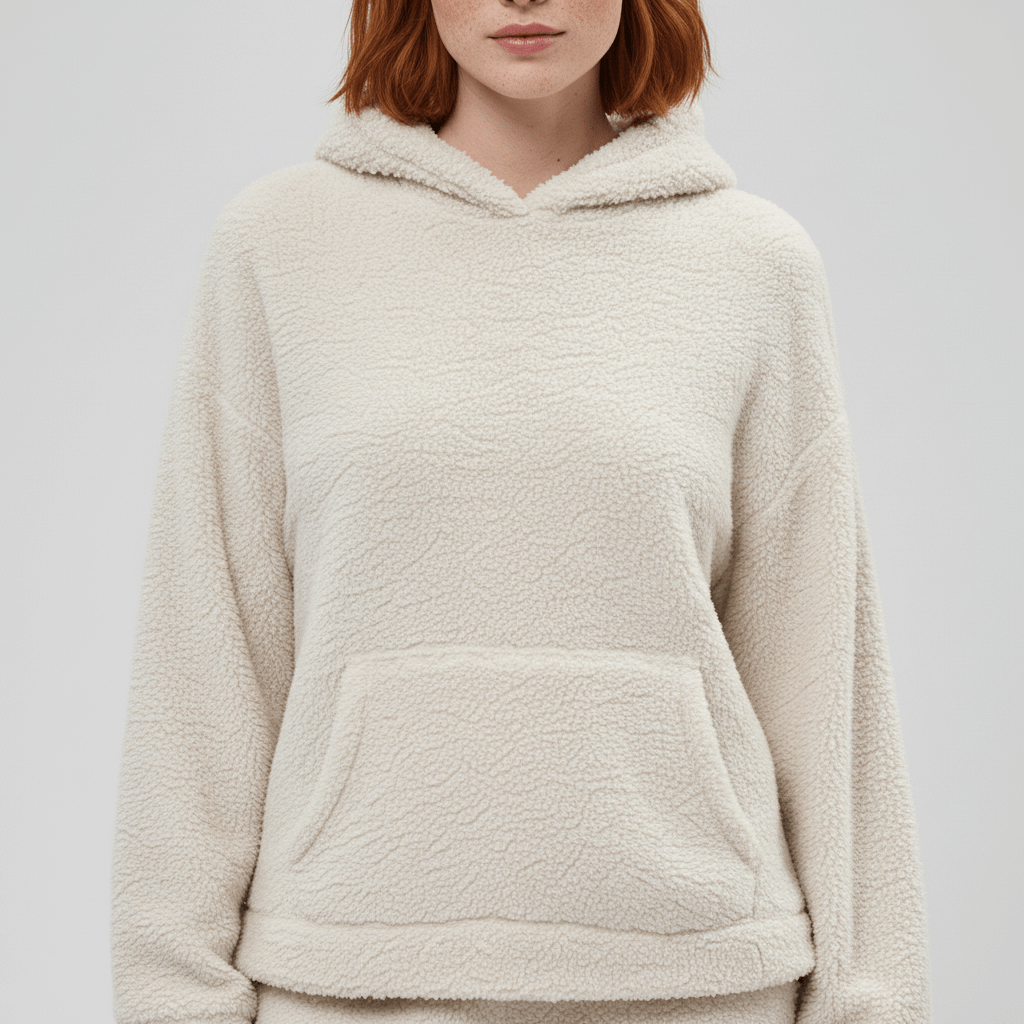 Volledig overzicht van de dames loungewear set, stijlvol broekpak met hoodie.