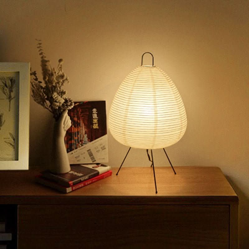 Elegante Japanse tafellamp van rijstpapier, perfecte slaapkamer- of woonkamerverlichting.