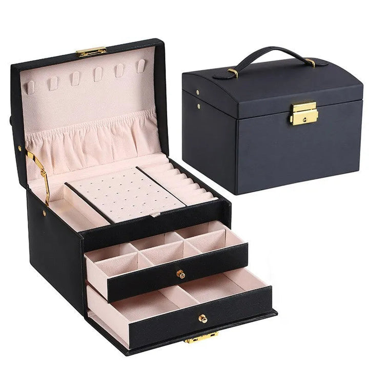 Dames luxe juwelenkistje Amylin: zacht fluwelen interieur, perfect voor het opbergen van sieraden.