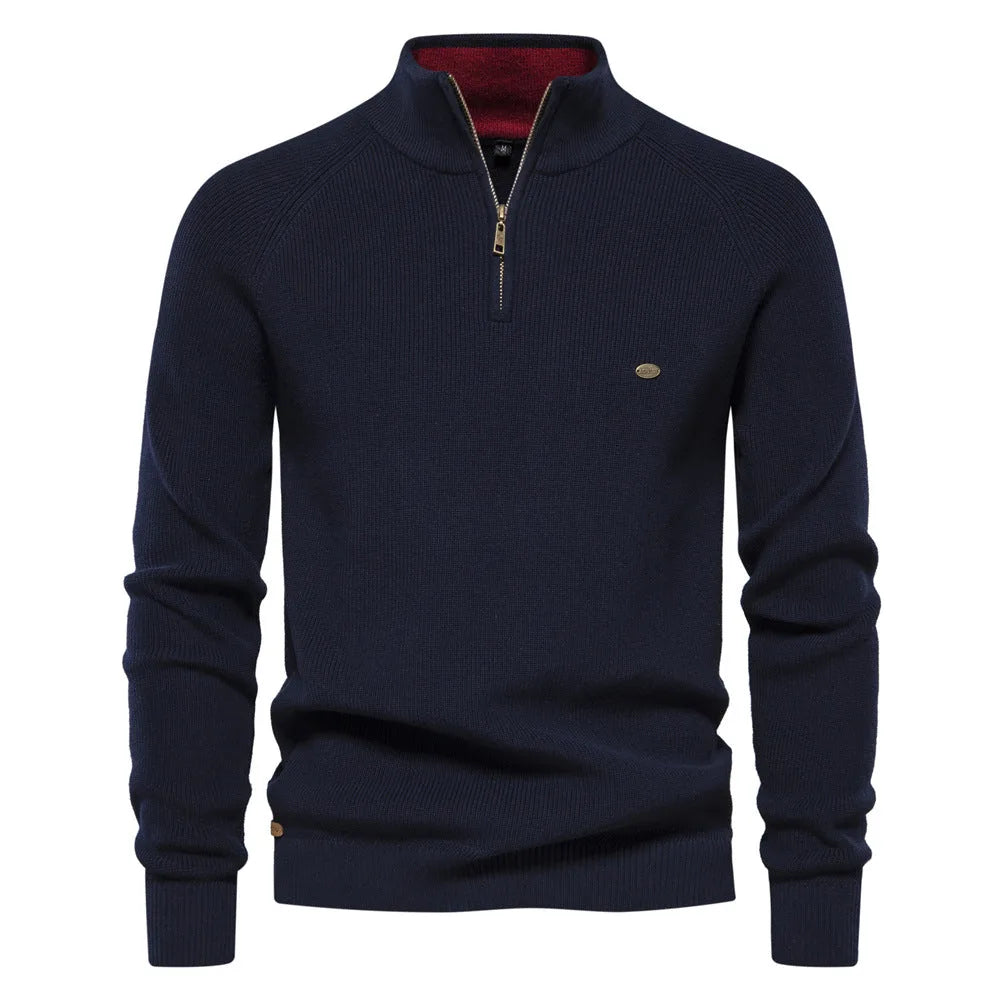 Heren zip-neck trui, super comfortabel en smart casual; een essentieel item voor de moderne man.