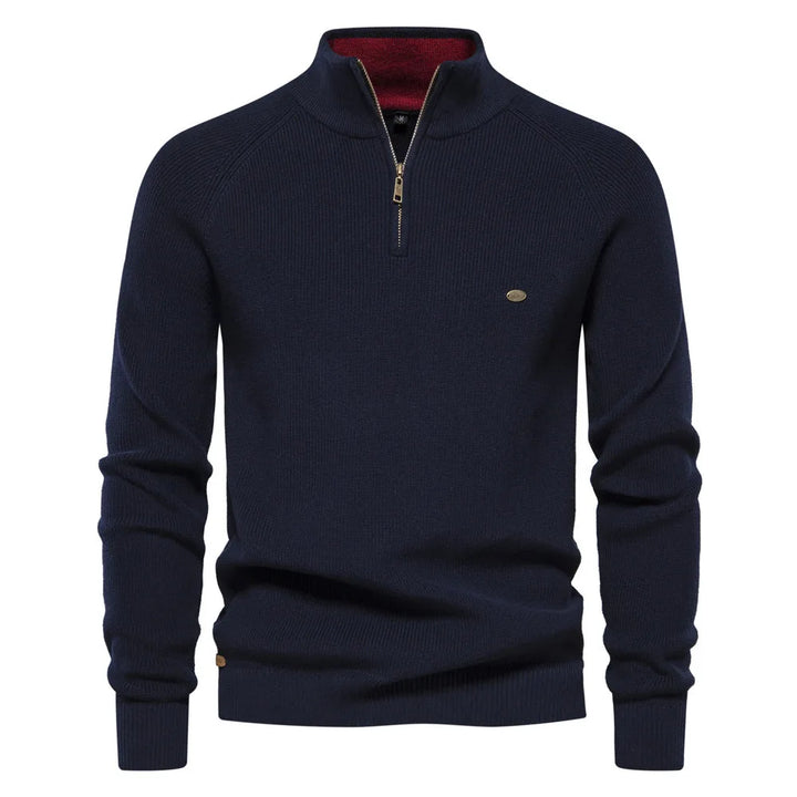 Heren zip-neck trui, super comfortabel en smart casual; een essentieel item voor de moderne man.