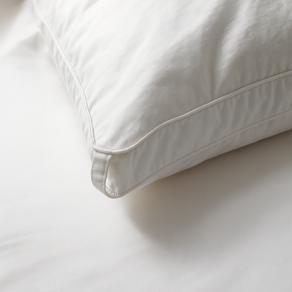 Een volumineus luxe ganzendons dekbed, ideaal voor een diepe, ontspannen slaap met zacht bedtextiel.