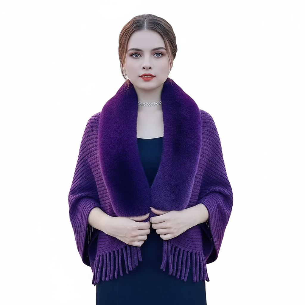 Premium damescape voor winter: Comfortabele en warme cape, de ideale bovenkleding voor een elegante uitstraling.