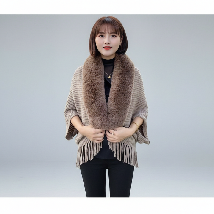 Warme herfstcape voor dames: Comfortabele en veelzijdige luxe cape, perfect als stijlvolle bovenkleding.