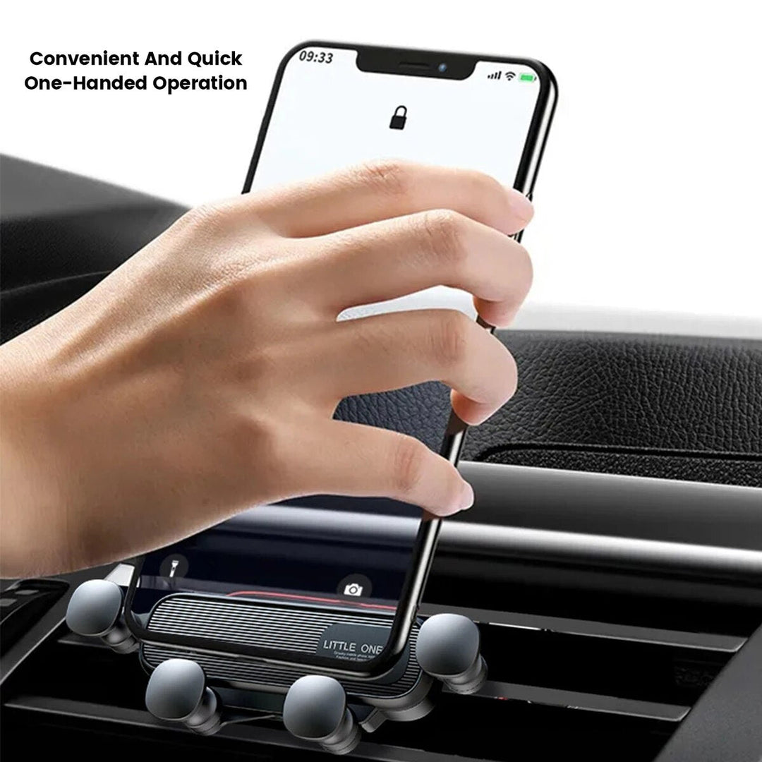 Universele telefoonhouder auto voor veilige navigatie via ventilatiebevestiging.