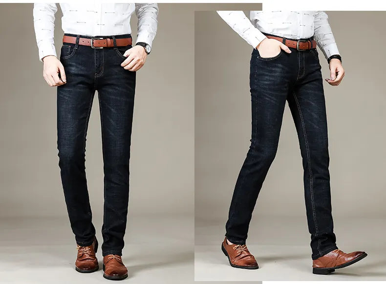 Premium rechte heren jeans, rekbaar voor ultiem comfort en een tijdloze casual look.